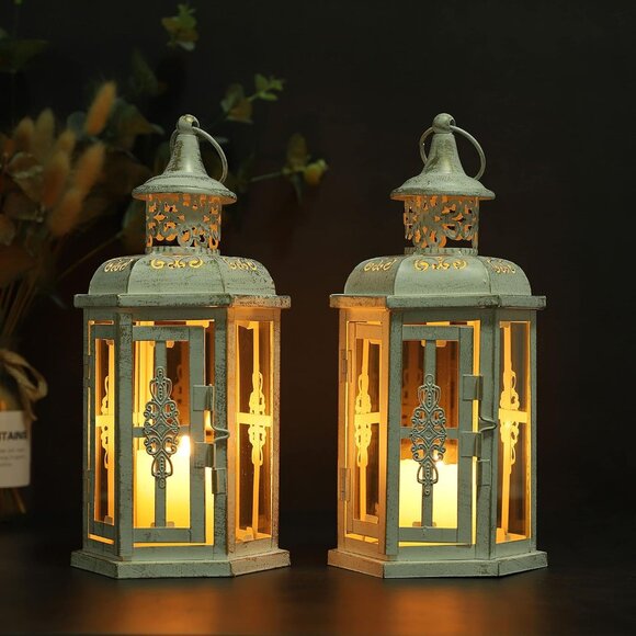 BNIB Vintage, Rustic Decorative Lantern Set of 2 - Picture 2 of 3